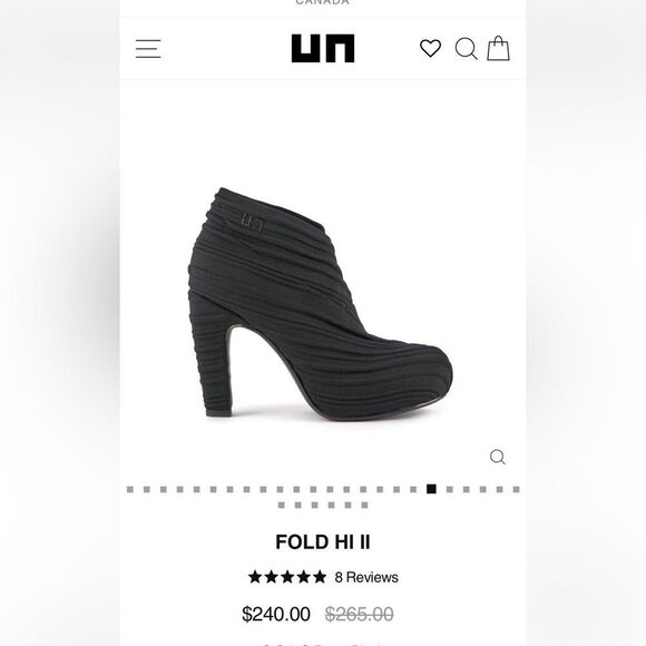 UN United Nude Womens Fold Hi Black Ankle Heels Booties Sz 5 - Picture 13 of 13